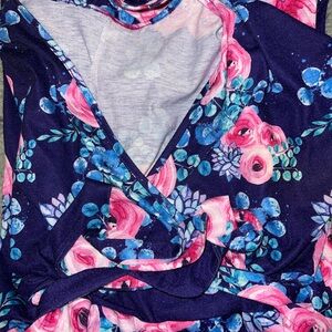 Floral Wrap Dress for labor/nursing